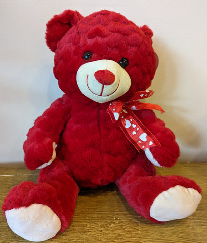 14" Red Heart Fur Bear